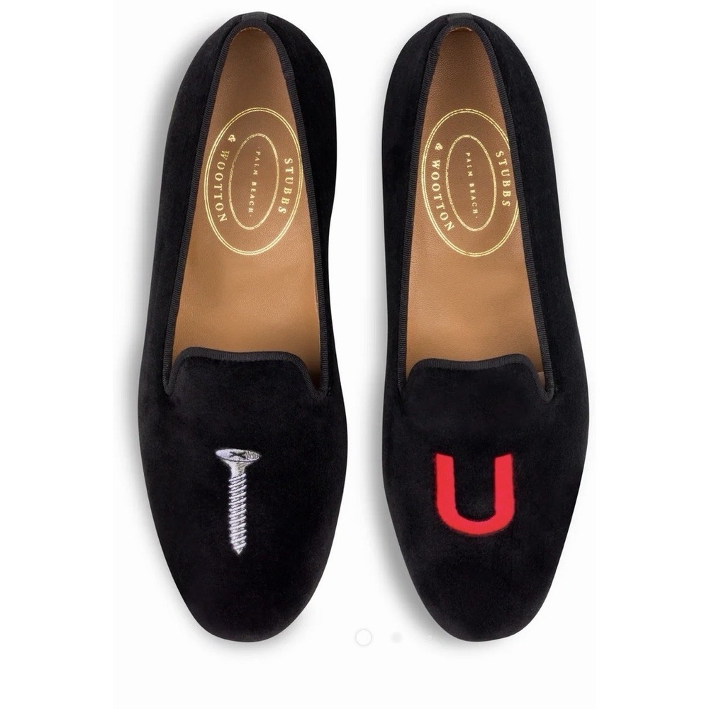 Stubbs & Wooten $625 "Screw You" Velvet & Leather Loafers Size 6 NEW